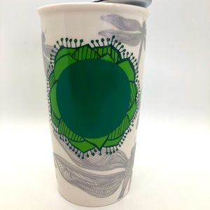 Starbucks collectible coffee mug. Green Dot, Dragonfly.